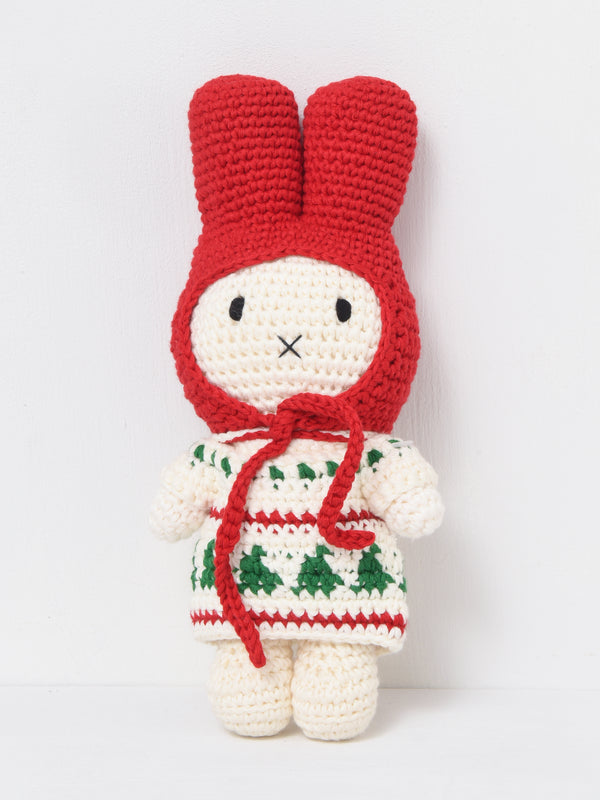 Miffy handmade and her christmas dress red hat